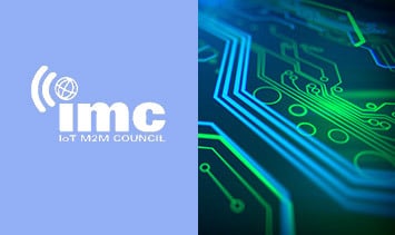 IMC IoT M2M Council logo with motherboard circuitry.