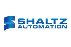 Logo of Shaltz Automation featuring stylized blue graphics and the company name in bold, dark blue letters.