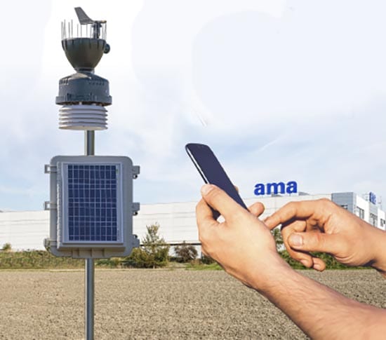 Solar powered AMA Instruments cellular InField monitoring system for farmers