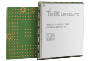 The Telit LTE1010 TX, a 4G LTE module, is displayed on a white background.