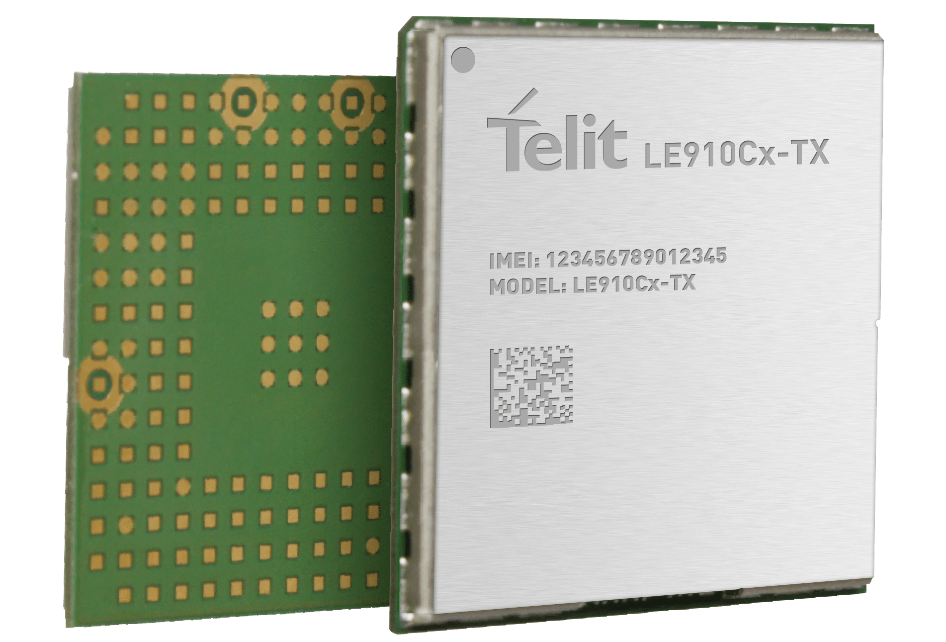 The Telit LTE1010 TX, a 4G LTE module, is displayed on a white background.