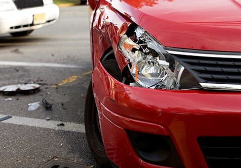 Damaged car after an accident