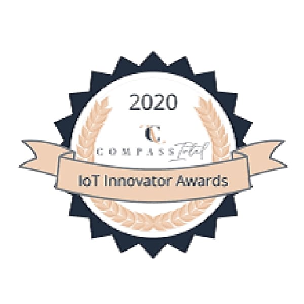 A badge with the words 2020 IoT Innovator Awards for OneEdge.