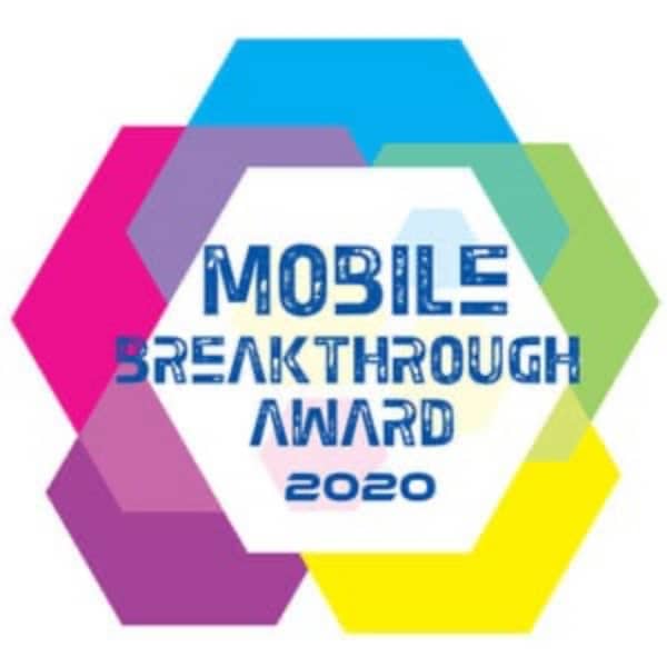 The logo for the 2020 Mobile Breakthrough Award features a Mini PCI-Express design.