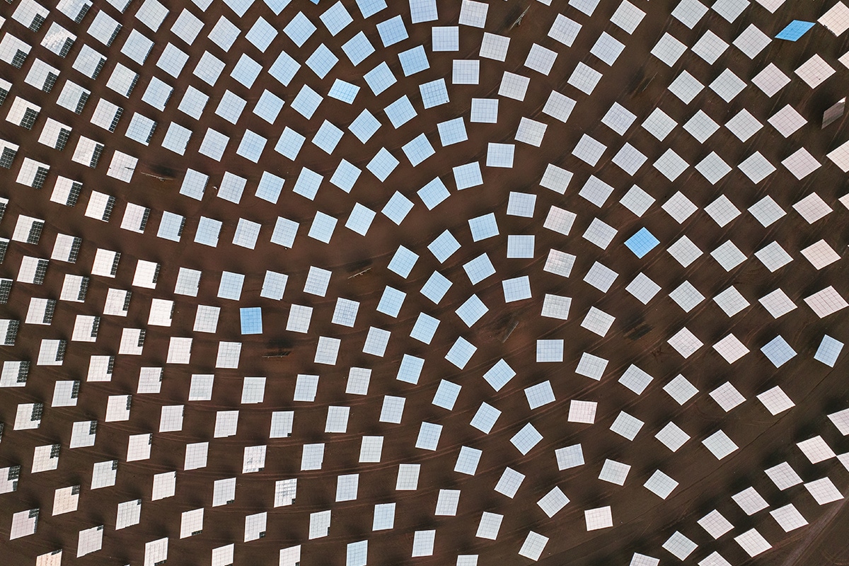 An image of a ceiling with squares on it, showcasing smart energy efficiency.