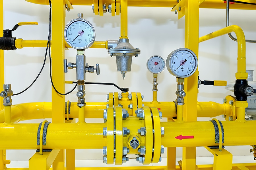 Pressure,Meters,On,Natural,Gas,Pipeline.