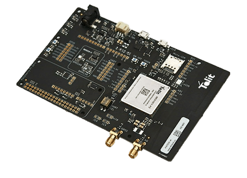 A small microcontroller board on a white background.