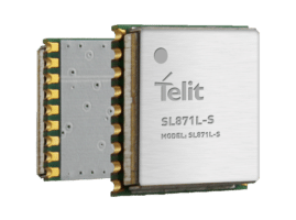 The telit sltls, featuring Multi-Constellation Positioning GNSS technology, is shown on a white background.