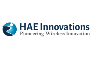 Logo of HAE Innovations featuring a stylized bird in blue and grey next to the company name and tagline "pioneering wireless innovation".