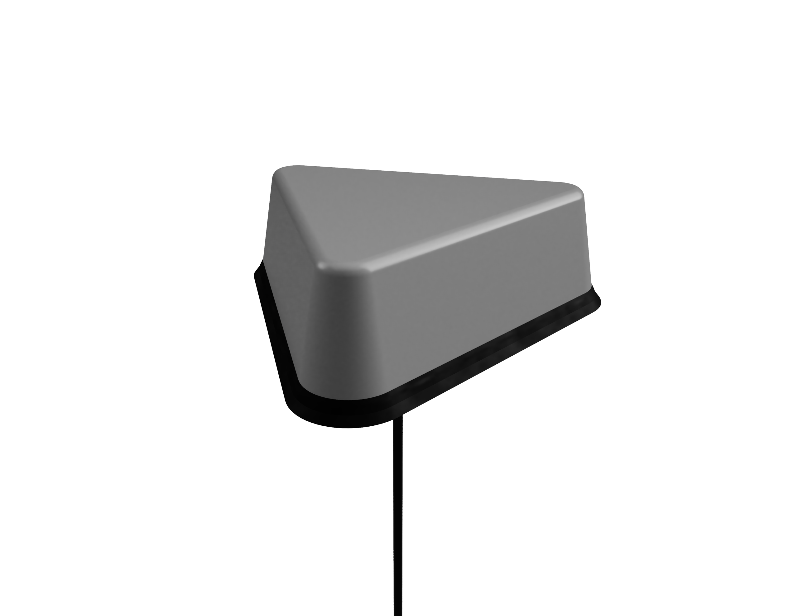 A grey triangle on a black background is displayed by Antenna Company.