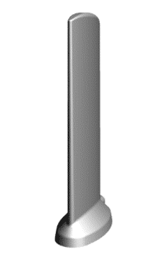 A 3D model of a metal pole on a white background, designed with Dynaflex technology.