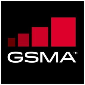 The GSMA logo stands out against the black background.