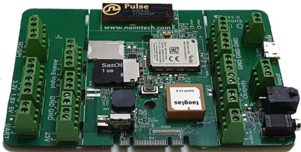 A green board with multiple NaimTech devices.