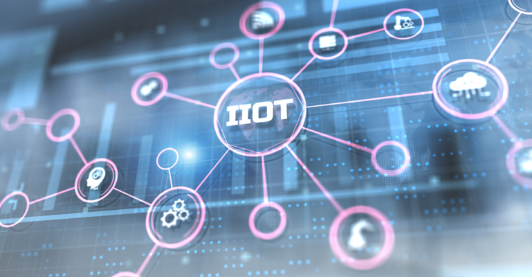 The term IoT is displayed on a blue background.