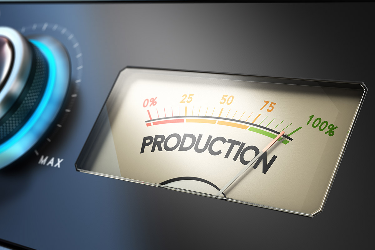 A production meter reading 100%