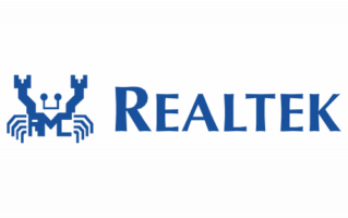 Realtek logo on a black background.