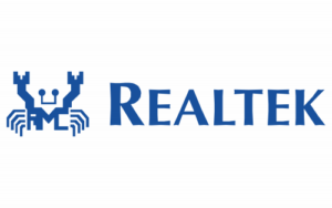Realtek logo on a black background.