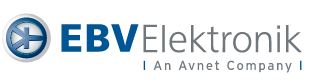 Ebv electronics logo on a white background.