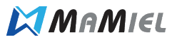 Mamiel logo on a black background for distributors.