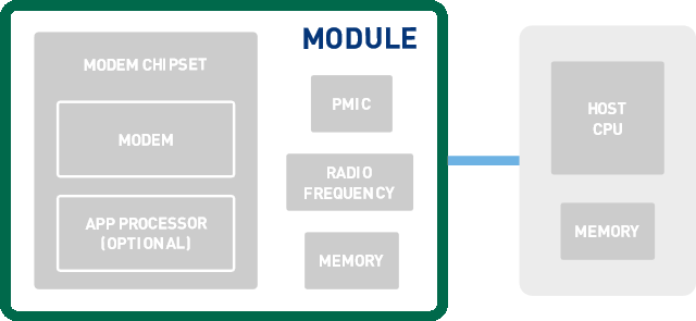 Module with a host CPU.
