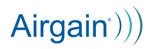 The Airgain logo on a black background.