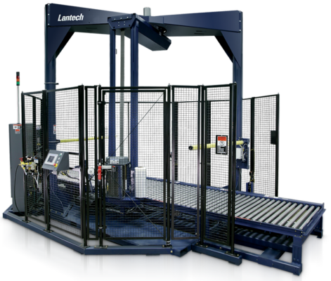 A Lantech machine. Lantech builds case and tray handling machines and stretch wrappers.