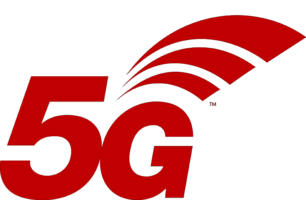 5G logo in red.