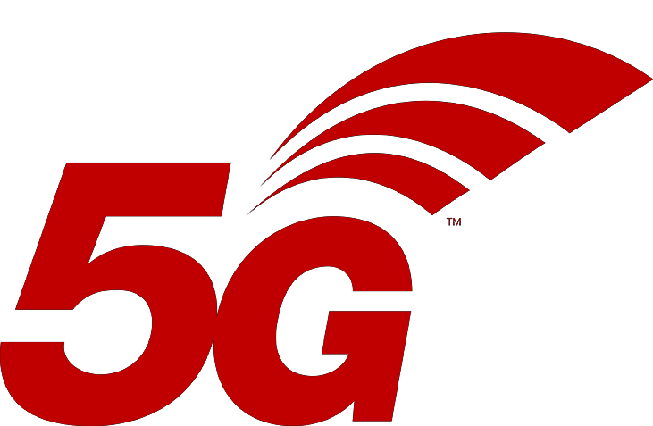 5G logo in red.