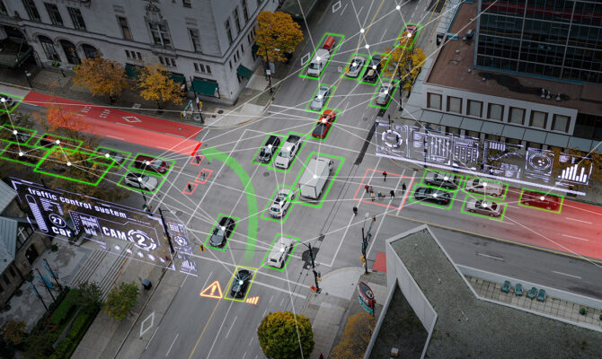 Integrated control system simulation and autonomous driving in smart city.