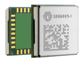 The Samsung SE6K-1, a multi-frequency positioning receiver module, is displayed on a white background.