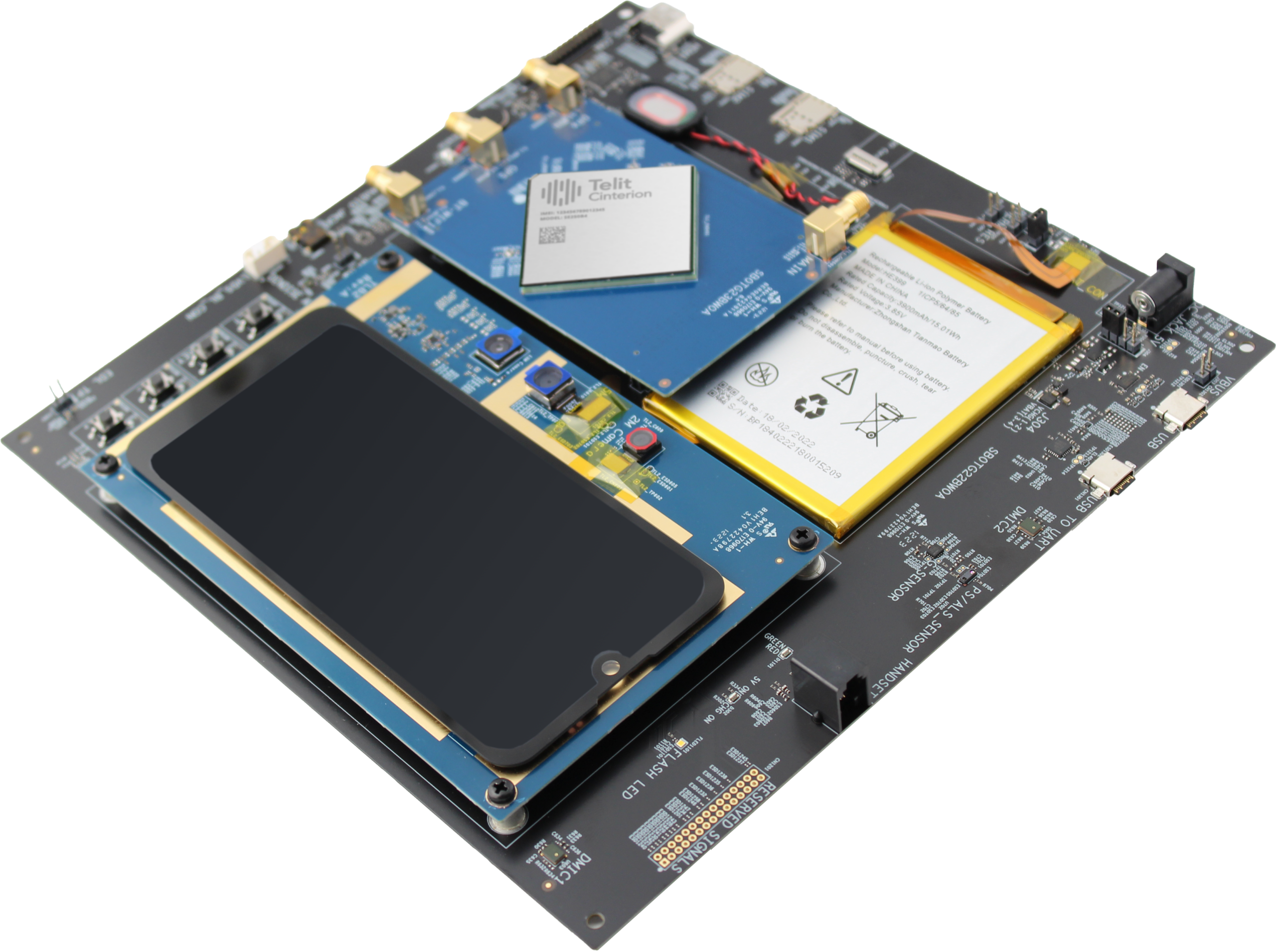 A small board with a chip on it.