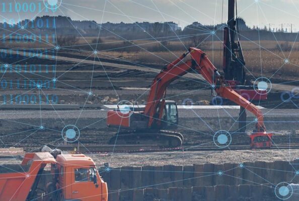 Remote monitoring and management data being sent from construction equipment.