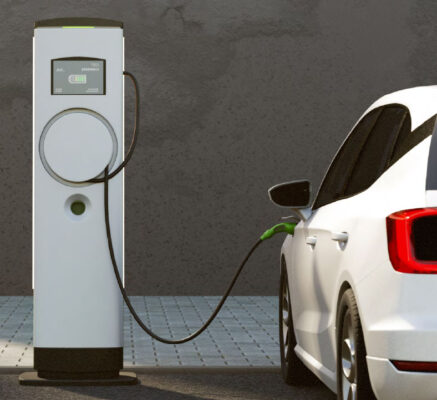 An electric vehicle charging.
