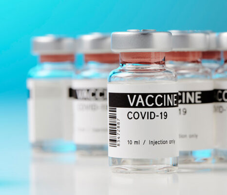 COVID-19 vaccine vials.