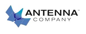 Logo of Antena company on a black background.