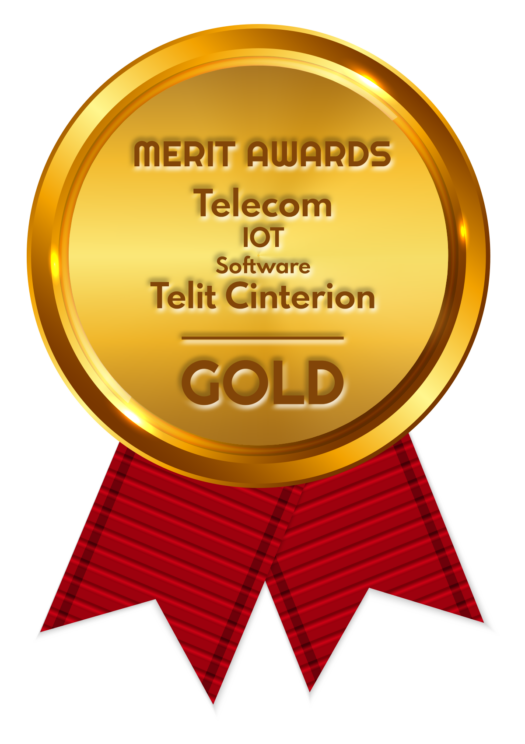 A red ribbon embellished with the words "telcom awards" gleams with a hint of gold.