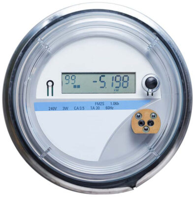 Front-facing image of a smart meter.
