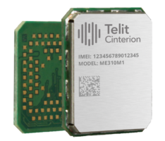 Cellular module with visible circuit board and metal shielding.