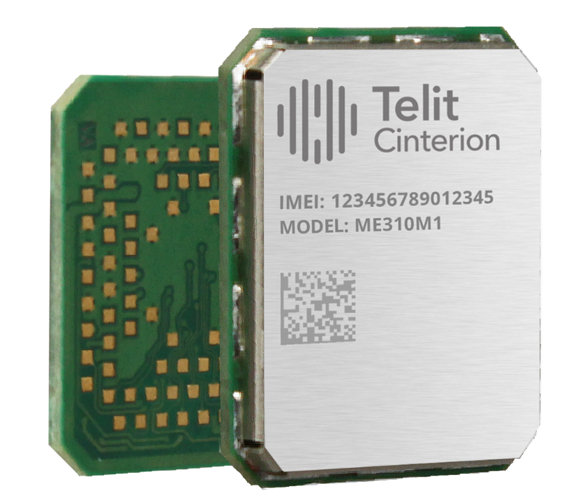 Cellular module with visible circuit board and metal shielding.