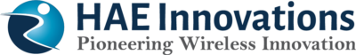Logo of hae innovations featuring a stylized blue bird next to the company name and tagline "pioneering wireless innovations" in blue text.