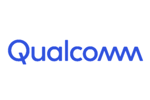 Logo of qualcomm in blue text on a white background.