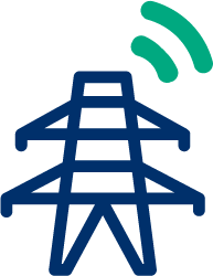 An antenna tower icon with Wi-Fi signal waves above it.