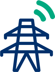 An antenna tower icon with Wi-Fi signal waves above it.