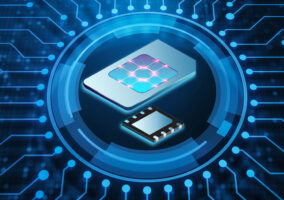 A digital representation of a SIM card and an eSIM with a circuit background.