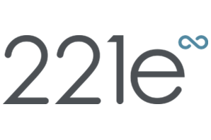 A logo displaying the text "221e" in bold letters with an infinity symbol in blue at the top right.
