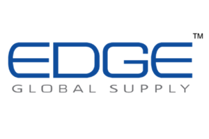 Logo of Edge Global Supply with "EDGE" in bold blue letters and "GLOBAL SUPPLY" in smaller gray letters below it.