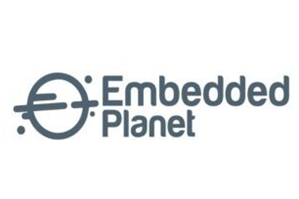 Logo of Embedded Planet, featuring a stylized planet with horizontal rings to the left of the company name in modern, sans-serif typography.