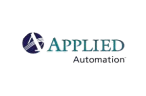 Logo of Applied Automation. The design includes a stylized 'A' in a dark circle on the left, with the word "Applied" in teal and "Automation" in smaller black text to the right.