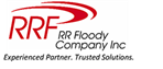 Logo of RR Floody Company Inc. featuring red stylized letters "RRF" and a swoosh above the company name in black and red text.