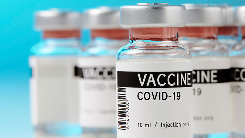 COVID-19 vaccine vials.